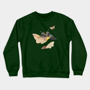 Moths and butterflies 19th century Japan Crewneck Sweatshirt